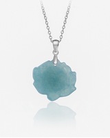Collier de charme en jade pour femme, vente en gros, cadeau, pendentif lotus en jadéite birmane naturelle de qualité A bleu glacé avec attache en argent S925