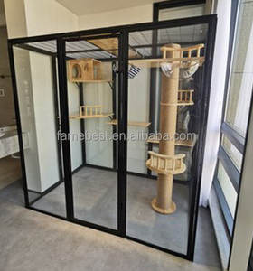 Lüks kedi evi yüksek kaliteli büyük uzay ile kapı ahşap kedi evi ahşap kedi kafesi pet için - Product Image 2