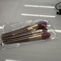Yeni tasarım yüksek kalite ama ucuz 7 parça makyaj fırçası kiti ile ahşap saplı ve sentetik saç brobrode Maquillaje