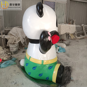 Sculpture de panda en fibre de verre pour extérieur, décoration de jardin, figurine animale peinte autoportante - Product Image 4