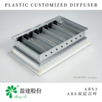 Diffuseur d'air à charnière en plastique avec registre réglable pour système de ventilation CVC Grille ABS3