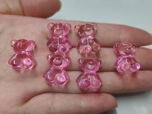 Bahan manik-manik buatan tangan DIY gelang anak-anak kalung aksesori rambut transparan akrilik beruang liontin manik-manik - Product Image 5