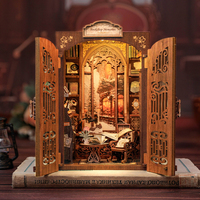 2024 CuteBee Nouveau Modèle de Maison de Poupées Miniature - Librairie Souvenirs - Kits de Puzzles 3D en Bois - Book Nook