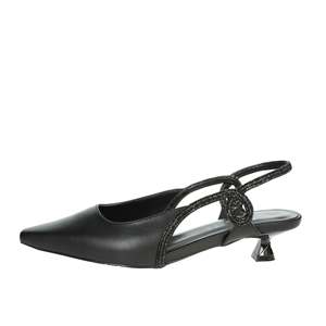 Braccialini Women's Slingback <b>Pump</b> <b>Black</b> Pointed Toe Low Heel - Product Image 1