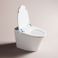 WC intelligent CB avec lavage automatique, thérapie infrarouge, chasse d'eau automatique, allongé, éclairage d'ambiance fantastique et bidet intelligent
