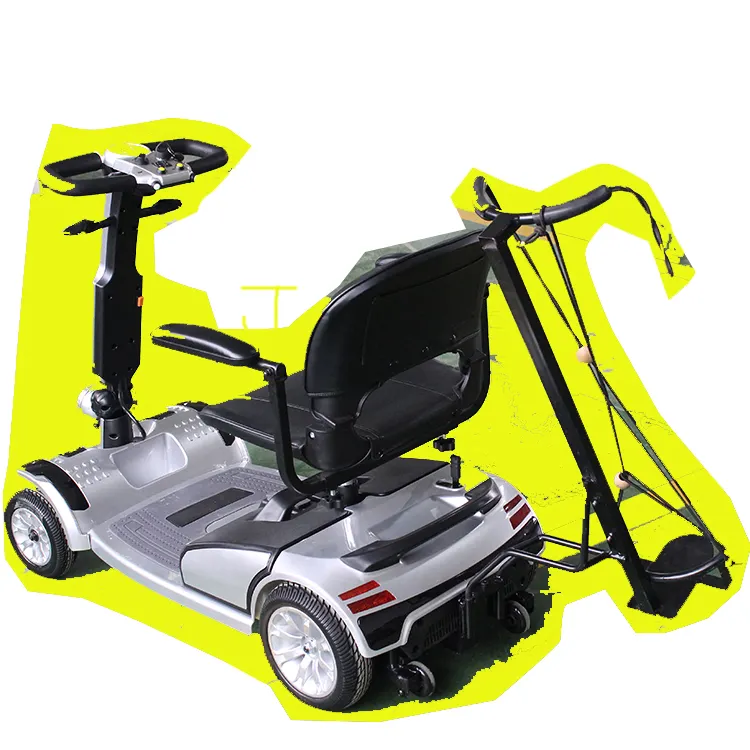 Caddie de golf électrique à 4 roues, siège unique, installé avec support pour sac de golf, chariot, scooter mobile, pour personnes âgées