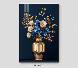 Ensemble de peinture de paysage et de fleurs de grande taille et de haute qualité, décoration murale en diamant, touche artistique pour les espaces commerciaux de restaurants. - Product Image 2