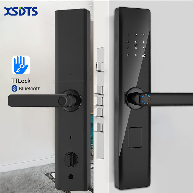For Z13 TTlock for Smart Digital Door Lock Fingerprint Password Card Key App Unlock 5-in-1 Keyless Entry Aluminum Cloud