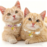 Collier de sécurité NIBAO pour chat avec pendentif marguerite, boucle de déverrouillage rapide, collier floral mignon avec clochette pour chats et petits chiens