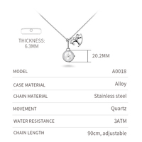 Montre-collier pour femme, design élégant, petite montre en forme de cheval, bijou pendentif ornemental