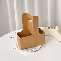 Boîte en carton personnalisée en promotion – Support portable jetable pour fleurs, café, thé, lait à emporter avec poignée
