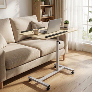 Escritorio Rodante de Madera para Portátil con Altura Ajustable, Mesa Móvil para Cama, Mueble de Oficina y Estación de Trabajo - Product Image 1