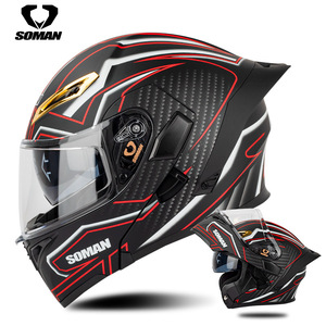Casco <span class=keywords><strong>de</strong></span> Motocicleta Recién Mejorado con Doble Visor para Hombres y Mujeres, con Cara Expuesta para Protección y Seguridad en la Conducción en Todas las Estaciones - Product Image 6
