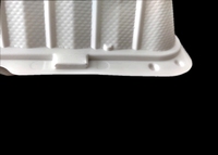 Boîte à clapet rectangulaire jetable en plastique blanc PP5 pour plats à emporter, pain, pâtisseries, sandwichs, sushis, salades, avec gaufrage