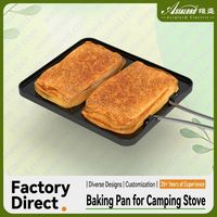 Réchaud de camping portable en alliage d'aluminium, design minimaliste, antiadhésif, pliable, résistant à l'huile, qualité professionnelle
