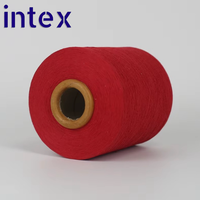 Fil à tricoter turc de haute ténacité en mélange recyclé de coton et de polyester, couleur rouge, 50% coton, 50% polyester, pour la fabrication de chaussettes et de serviettes