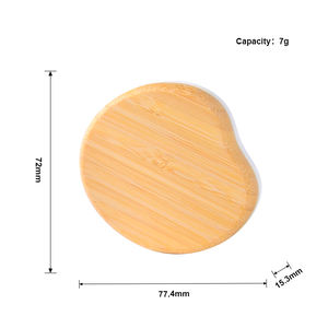 圆形竹盒粉盒可再填充回收生态素食有机盖容器空面霜腮红紧凑型 - Product Image 2
