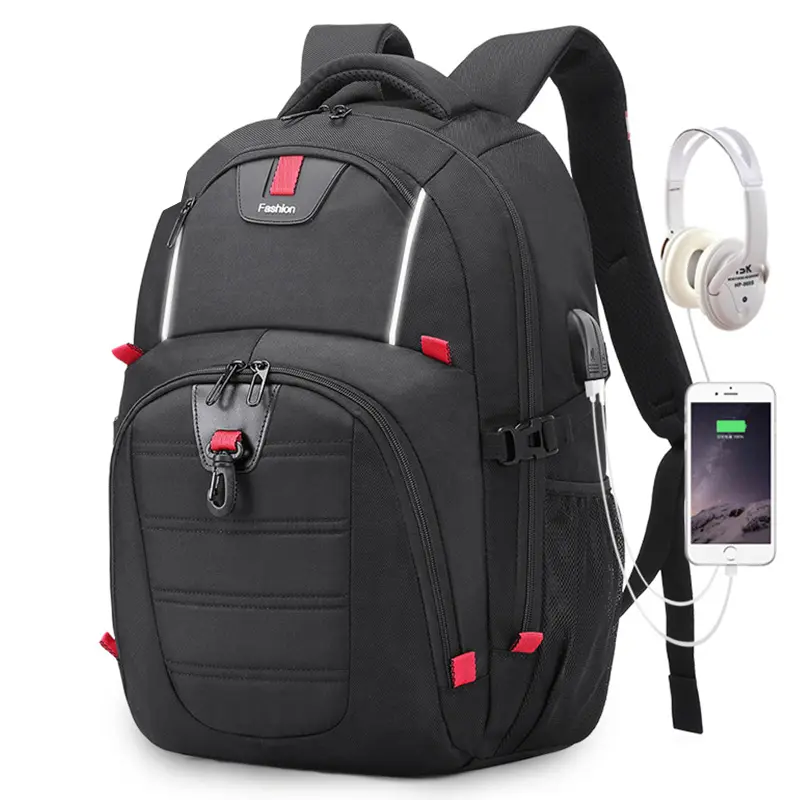 Logo personnalisé élégant hommes port USB sac à dos nouvelle grande capacité sac à dos étanche sac à dos voyage en plein air sac pour ordinateur portable sacs à dos
