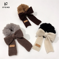 IFOND Vente en gros Chouchous en tricot avec nœud et fourrure, mignons et chauds pour l'automne et l'hiver, attaches pour queue de cheval pour femmes