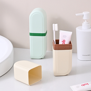 Hot Bán Xách Tay Rõ Ràng Nhựa Phòng Tắm Lưu Trữ Container Hộp Kem Đánh Răng Dispenser Chủ Bàn Chải Đánh Răng Du Lịch Trường Hợp - Product Image 1