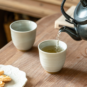 Retro Handleless Ceramic <b>Cup</b>, Portable Hand Grip Water Tea <b>Cup</b> Creative Drinkware for Home Restaurant Bar Wholesale - Product Image 4