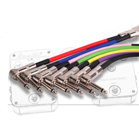 20CM Durable Plastic Audio Mono Pedalboard Guitar Bass Patch Cable for Electric Guitar and Amplifier with Colored Effect Pedals