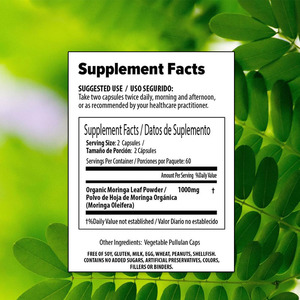 Capsules de Moringa à Marque Blanche pour la Gestion du Poids, Augmentation des Niveaux d'Énergie, Poudre de Feuilles de Moringa Naturelle à Base de Plantes - Product Image 5