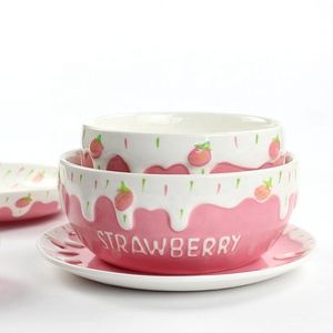 Tazón <span class=keywords><strong>de</strong></span> Cerámica con Diseño <span class=keywords><strong>de</strong></span> Fresa, Venta Caliente en AliExpress, Tazón para Ensalada, Vajilla <span class=keywords><strong>de</strong></span> Porcelana, Juego <span class=keywords><strong>de</strong></span> Tazones para <span class=keywords><strong>Sopa</strong></span> con Letras en Relieve <span class=keywords><strong>de</strong></span> Fresa - Product Image 4