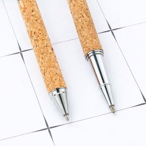 Creative 1.0Mm Twist-Action Cork-Covered Metal Custom Logo Ballpoint Business Conference Advertising Office Gift <b>Pen</b> - Product Image 3