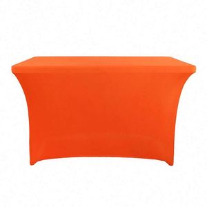 Housse de table élastique en spandex adaptable 6/8 pieds, nappes en polyester couleur unie pour stands d'exposition et bannières - Product Image 1