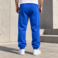 Pantalon de jogging patchwork personnalisé pour homme, en molleton de coton épais, avec cordon élastique et appliques effet vieilli, idéal pour un style décontracté urbain