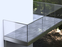 Luxseal aluminium U canal pont escalier verre garde-corps aluminium prix balustrade escaliers balcon verre garde-corps