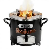 Réchaud à bois portable en acier inoxydable - Cuisinière de camping sans fumée pour la cuisson en plein air et le barbecue