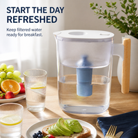 Carafe filtrante à eau portable certifiée NSF 42, 3,5 L, sans BPA, réduit le goût et l'odeur du chlore, comprend un filtre standard