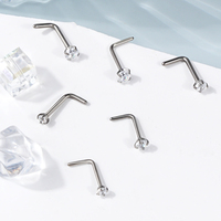 Toposh f136 CZ Rock en stock Anneau de goujon de nez interne g23 piercing en titane bijoux en titane broche de nez