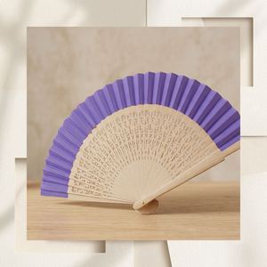 Nouveau type d'éventail en bois de 6,2 cm avec trou, écologique, durable, impression sérigraphique personnalisée, cadeau promotionnel de mariage - Product Image 4