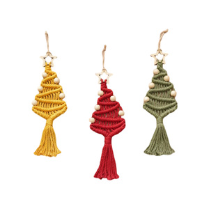 Boho Woven Handmade Macrame Cotton Rope <b>Wall</b> Hangings <b>Christmas</b> <b>Tree</b> Shape Home Decorations - Product Image 5