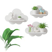 Ensemble de 3 étagères flottantes en forme de nuage pour la chambre d'enfant, joli présentoir mural blanc pour la décoration de la chambre des enfants.