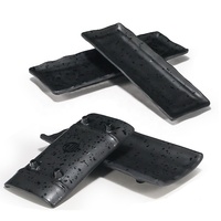 Vaisselle de restaurant japonais Assiette à sushi en mélamine rectangle noir de 9.5 pouces