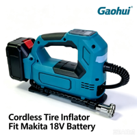 18V Battery Powered Cordless Air Inflator Portable Digital Tire Pump Auto Tyre Inflation Compressor for Car Bicycle