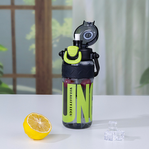 Garrafa Plástica Personalizada Ecológica de 1000ml, Livre de BPA, Tampa à Prova de Vazamentos, para Academia e Esportes, com Canudo - Product Image 2
