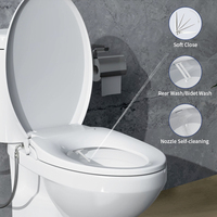 V-forme allongée PP Bidet siège de toilette Non-électrique Double buse fermeture en douceur moderne universel américain universel toilette salle de bain