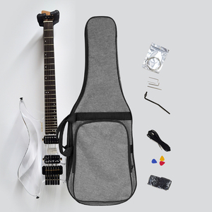 Guitarra Eléctrica GALYDA GLD-860 OEM al por Mayor, Transparente, Cristal, Doble Mecanismo de Cambio, sin Cabeza, Acrílica, Rock, para Directo, Palisandro/Arce H-H - Product Image 5