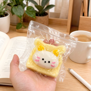 Giocattolo Squishy a Forma di Toast con Gattino, Morbido Antistress, Giocattolo Sensoriale a Forma di Colazione per Bambini e <span class=keywords><strong>Adulti</strong></span> - Product Image 3