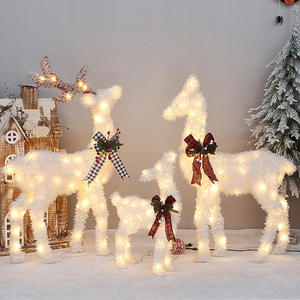 Ensemble de 3 ornements de Noël en plein air éclairés de luxe pour cerfs Décorations de cerfs Décoration de Noël pour la maison et le centre commercial - Product Image 5