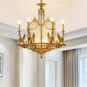 Lámparas de araña de cobre estilo europeo alas de <span class=keywords><strong>lobo</strong></span> latón águila colgante iluminación decorativa Villa techo vela Luz - Product Image 6