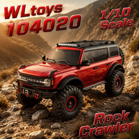 WLtoys 104020 Voiture RC tout-terrain 4x4 à l'échelle 1/10 avec moteur brossé 550, batterie 7.4V 3000mAh, lumières LED, 2.4GHz, pour l'escalade hors route, idéale comme cadeau