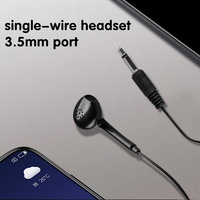 Écouteurs Mono filaires universels jetables de 3.5mm Écouteurs de musique intra-auriculaires à un seul côté Écouteurs de basse filaires pour Iphone Android Pc