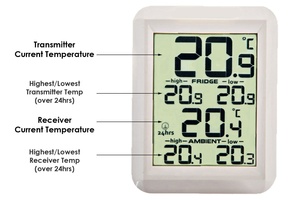 Mini thermomètre numérique sans fil professionnel pour cuisine, émetteur avec écran LCD, enregistrement des températures élevées/basses, pour <span class=keywords><strong>réfrigérateur</strong></span> - Product Image 5
