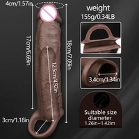 Manchon de pénis réutilisable en silicone pour hommes, anneau pénien, jouets sexuels et pompe à pénis, préservatifs, manchon pour produits sexuels - LM-CT608-3